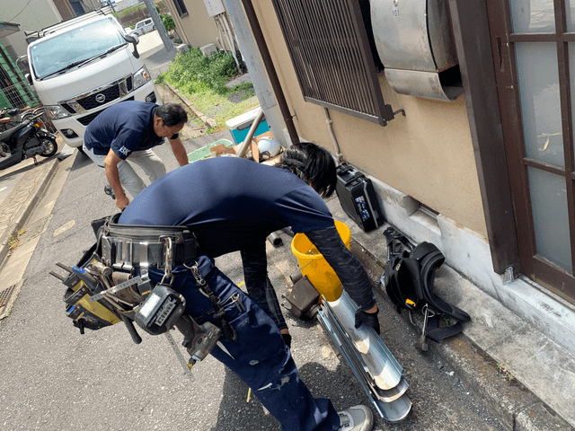 現場出発の様子